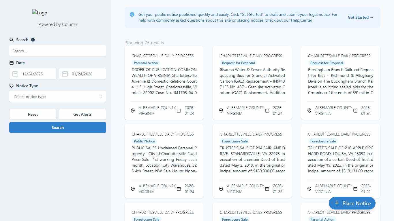Public Notices Charlottesville Daily Progress