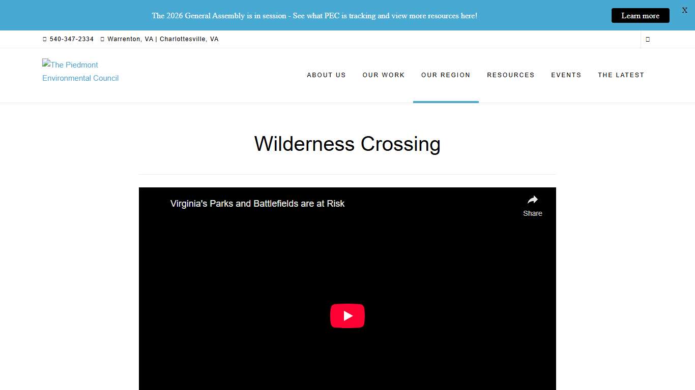 Wilderness Crossing – The Piedmont Environmental Council