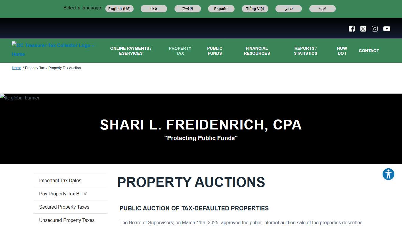Property Auctions OC Treasurer-Tax Collector
